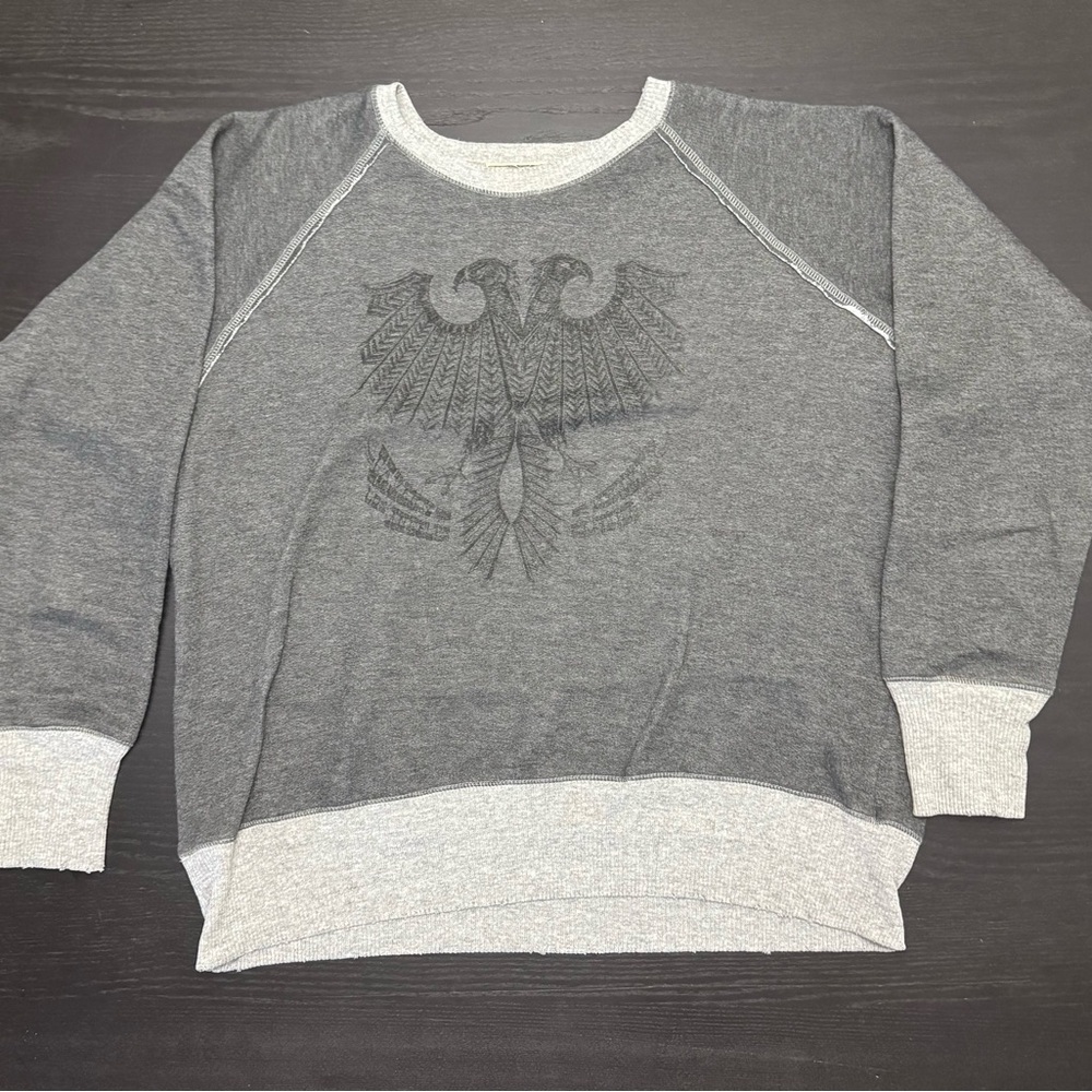 CAVERN Gray Sweatshirt with Dual Eagle Design